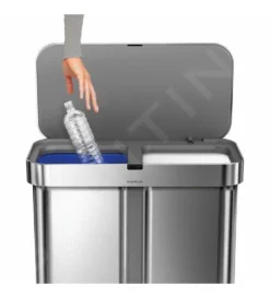 Simplehuman Cubos De Basura - Cubo De Basura Con Apertura Sin Contacto Para Residuos Clasificados, Con Sensor De Voz Y De Movimiento, 58 L, Acero Inoxidable Cepillado ST2036 -Cocina Tienda De Ventas 01fce8d9a4a394f395b8305d