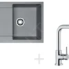 Franke Conjuntos De Cocina - Conjunto De Cocina G40, Fregadero De Granito MRG 611, Piedra Gris + Grifo FN 0147.031, Cromo 114.0283.437