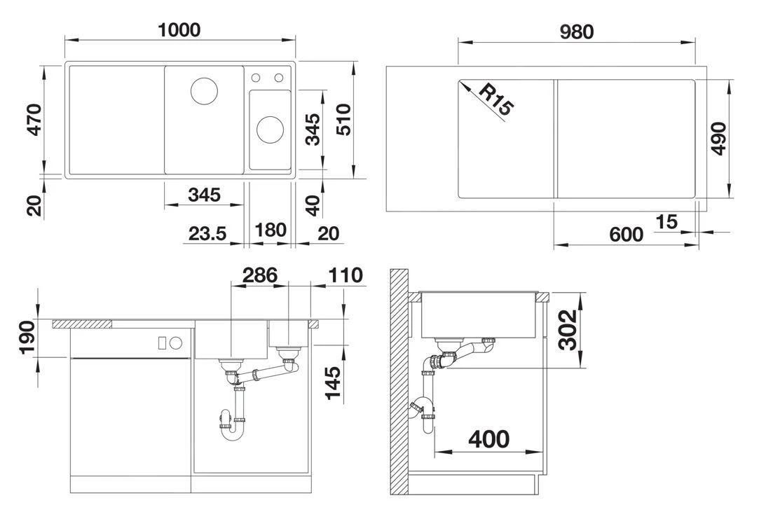 Blanco Axia III 6 - Fregadero De Silgranite, 1000x510 Mm, Con Control De Desagüe Y Accesorios, InFino, Antracita 523472 2 Blanco Axia III 6 - Fregadero De Silgranite, 1000x510 Mm, Con Control De Desagüe Y Accesorios, InFino, Antracita 523472 - Imagen 2