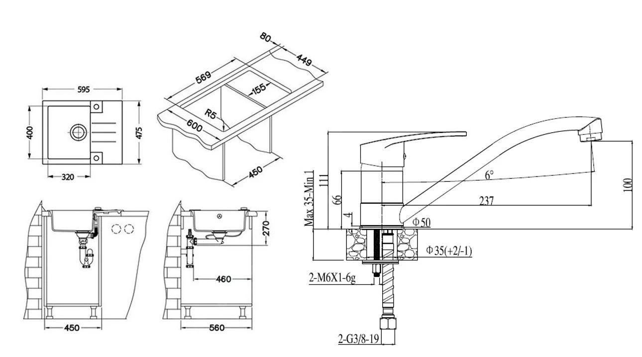 Alveus Conjuntos De Cocina - Conjunto De Fregadero Rock 30 Y Grifo Nina, Beige SETA041 2 Alveus Conjuntos De Cocina - Conjunto De Fregadero Rock 30 Y Grifo Nina, Beige SETA041 - Imagen 2