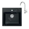 Franke Conjuntos De Cocina - Conjunto De Cocina T102, Tectonitový Dřez SID 610 Y Grifo FP 9000.031, Negro/cromo 143.0675.710