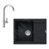 Franke Conjuntos De Cocina - Conjunto G165, Fregadero De Fragranite MRG 611-62 Y Grifo FP 0408.031, Negro Mate/cromo 114.0650.567