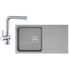 Franke Conjuntos De Cocina - Conjunto De Cocina T39, Fregadero De Tectonite OID 611, Gris + Grifo SAMOA, Cromo 114.0441.293