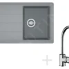 Franke Conjuntos De Cocina - Conjunto De Cocina G56, Fregadero De Granito BFG 611-78, Piedra Gris + Grifo FG 650, Cromo 114.0323.879