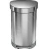 Simplehuman Cubos De Basura - Cubo De Basura 45 L, Acero Inoxidable Cepillado CW2030