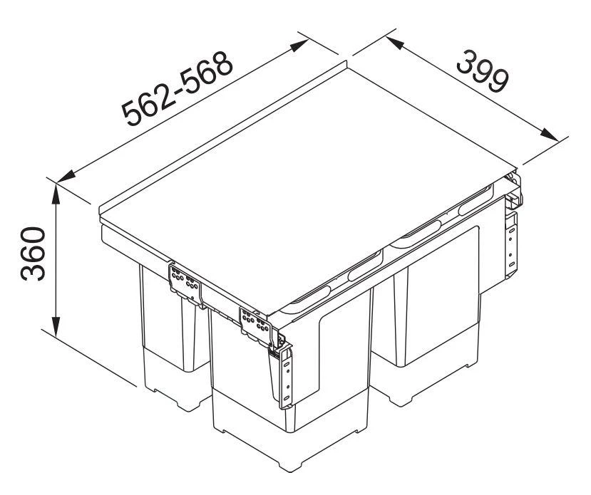 Franke Sortery - Cubo De Basura Integrado Garbo 60-4 121.0200.676 2 Franke Sortery - Cubo De Basura Integrado Garbo 60-4 121.0200.676 - Imagen 2