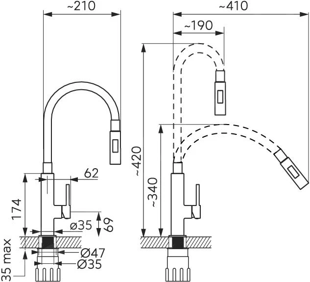 Novaservis Ferro - Grifo Para Fregadero Con Brazo Flexible E Interruptor, Menta/cromo 70730,0M 2 Novaservis Ferro - Grifo Para Fregadero Con Brazo Flexible E Interruptor, Menta/cromo 70730,0M - Imagen 2