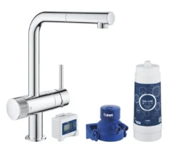 Grohe Blue Pure - Conjunto De Grifo De Fregadero Minta Con Filtro Y Mango Extraíble, Cromo 30382000