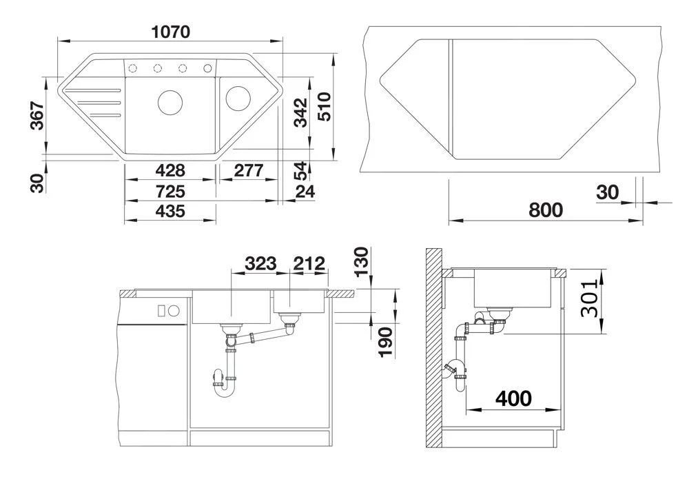 Blanco Lexa 9 - Fregadero De Silgranite, 1070x510 Mm, InFino, Gris 527284 2 Blanco Lexa 9 - Fregadero De Silgranite, 1070x510 Mm, InFino, Gris 527284 - Imagen 2