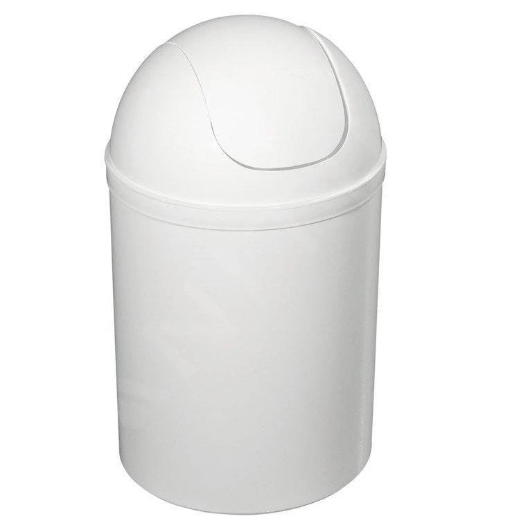 Aqualine Accesorios - Cubo De Basura Basculante 5l, Plástico Blanco 20309