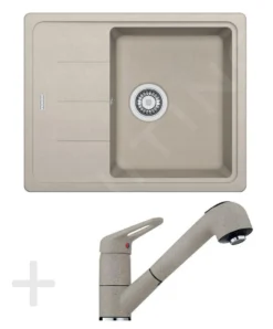 Franke Conjuntos De Cocina - Conjunto De Cocina G55, Fregadero De Granito BFG 611-62, Sahara + Grifo FG 9547, Sahara 114.0323.819