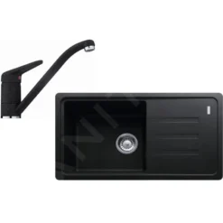 Franke Conjuntos De Cocina - Conjunto De Cocina G121, Fregadero De Fragranite BSG 611-78/39, ónix + Grifo FC 9541.071, Cromo/ónix 114.0441.170