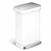 Simplehuman Cubos De Basura - Cubo De Basura Con Bolsillo Para Bolsas, 45 L, Blanco CW2027