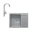 Franke Conjuntos De Cocina - Conjunto De Cocina G165, Fregadero De Fragranite MRG 611-62 Y Grifo FP 0408.031, Roca Gris/cromo 114.0587.927