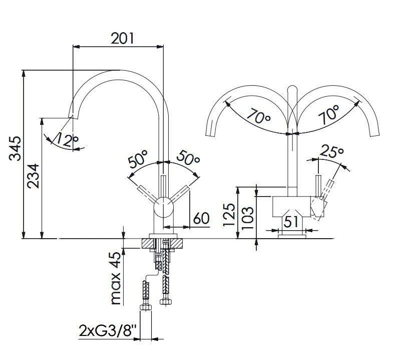 Steinberg 100 - Grifo De Fregadero, Oro Rosa 100 1400 RG 2 Steinberg 100 - Grifo De Fregadero, Oro Rosa 100 1400 RG - Imagen 2
