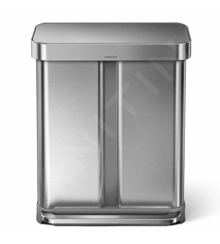 Simplehuman Cubos De Basura - Cubo De Basura Para Residuos Clasificados, Con Bolsillo Para Bolsas, 58 L, Acero Inoxidable Cepillado CW2025 4 Simplehuman Cubos De Basura - Cubo De Basura Para Residuos Clasificados, Con Bolsillo Para Bolsas, 58 L, Acero Inoxidable Cepillado CW2025 - Imagen 4