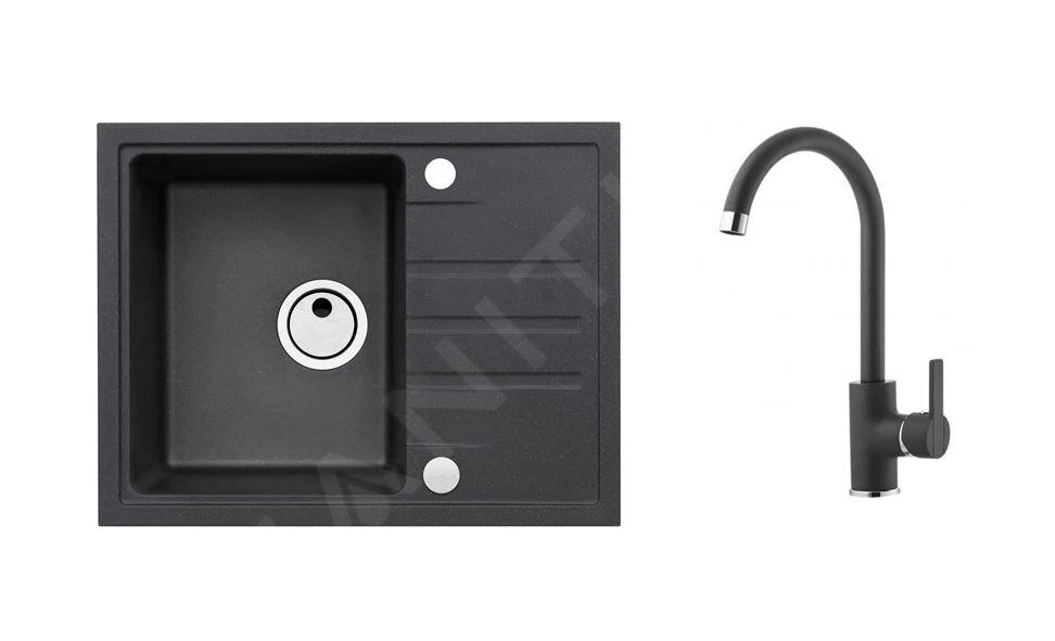 Alveus Conjuntos De Cocina - Conjunto De Fregadero Intermezzo 30 Y Grifo Tonia, Carbon SETA361 1 Alveus Conjuntos De Cocina - Conjunto De Fregadero Intermezzo 30 Y Grifo Tonia, Carbon SETA361