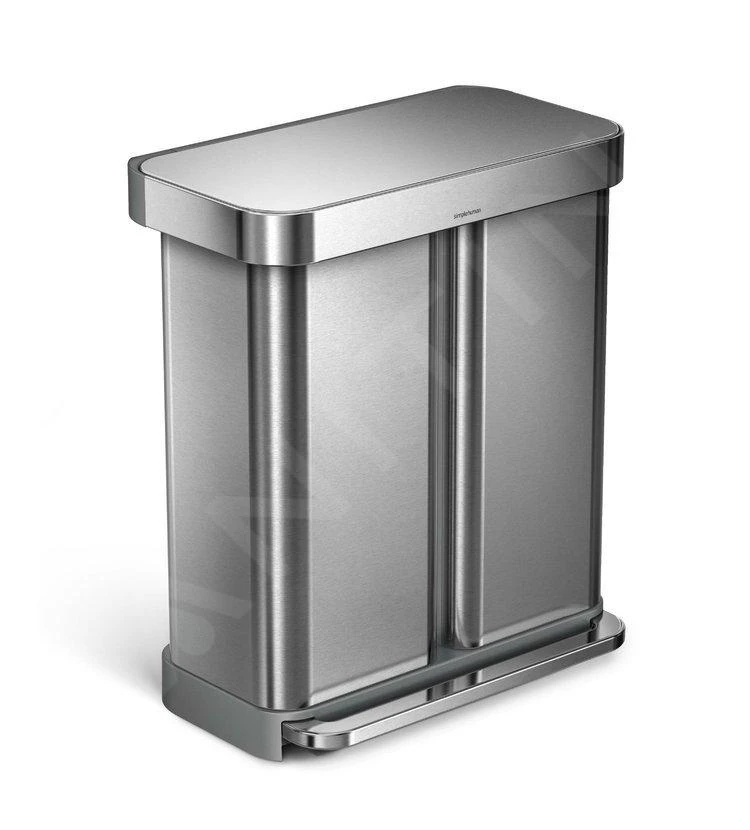 Simplehuman Cubos De Basura - Cubo De Basura Para Residuos Clasificados, Con Bolsillo Para Bolsas, 58 L, Acero Inoxidable Cepillado CW2025 1 Simplehuman Cubos De Basura - Cubo De Basura Para Residuos Clasificados, Con Bolsillo Para Bolsas, 58 L, Acero Inoxidable Cepillado CW2025