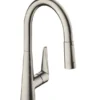 Hansgrohe Talis M51 - Grifo De Fregadero M5116-H160 Con Ducha Extraíble, SBOX, Aspecto De Acero Inoxidable 73850800