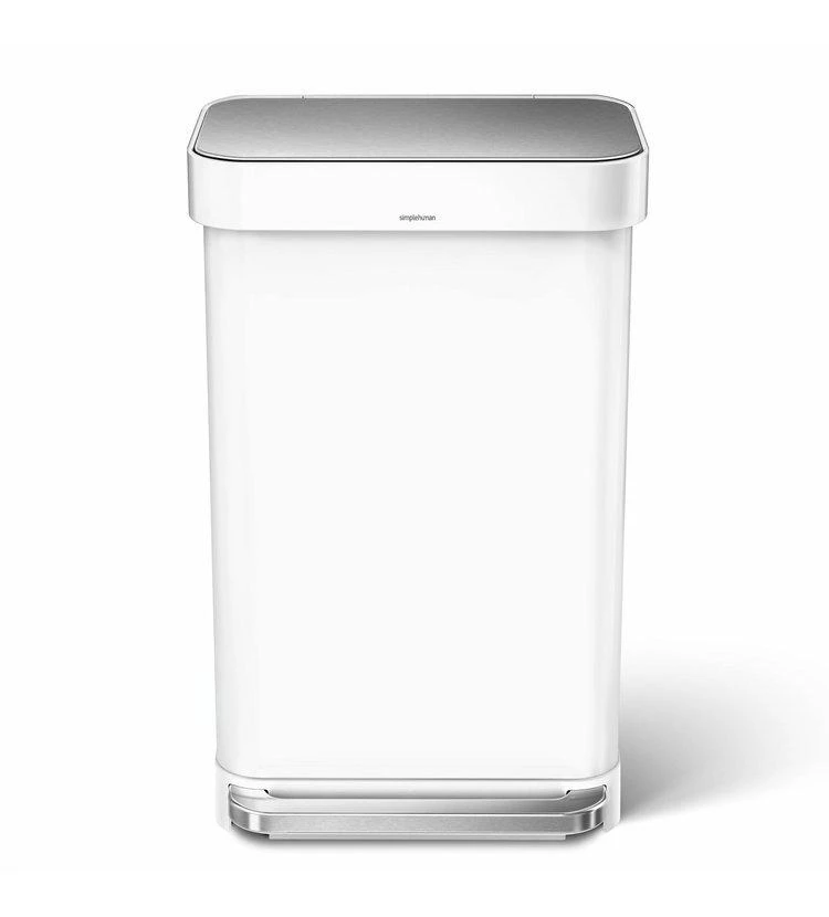 Simplehuman Cubos De Basura - Cubo De Basura Con Bolsillo Para Bolsas, 45 L, Blanco CW2027 4 Simplehuman Cubos De Basura - Cubo De Basura Con Bolsillo Para Bolsas, 45 L, Blanco CW2027 - Imagen 4