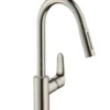 Hansgrohe Focus M41 - Grifo Monomando De Fregadero 240, Con Ducha Extraíble, Aspecto De Acero Inoxidable 31815800