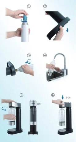 Philips GoZero - Máquina Para Hacer Agua Con Gas Lite Con Accesorios, Blanco ADD4901WH/10 -Cocina Tienda De Ventas 433cef628e94f34a8805e8af