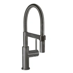 Villeroy & Boch Steel Expert Compact - Grifo De Fregadero Con Brazo Flexible Y Ducha, Antracita 92730005