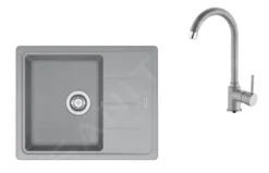 Franke Conjuntos De Cocina - Conjunto G172, Fregadero De Fragranite BFG 611-62 Y Grifo FP 9000.084, Piedra Gris/piedra Gris 114.0619.581