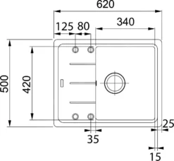 Franke Basis - Fregadero De Fragranite BFG 611-62, 620x500 Mm, ónix 114.0285.105 -Cocina Tienda De Ventas 472bca5abd045f6360f811bb