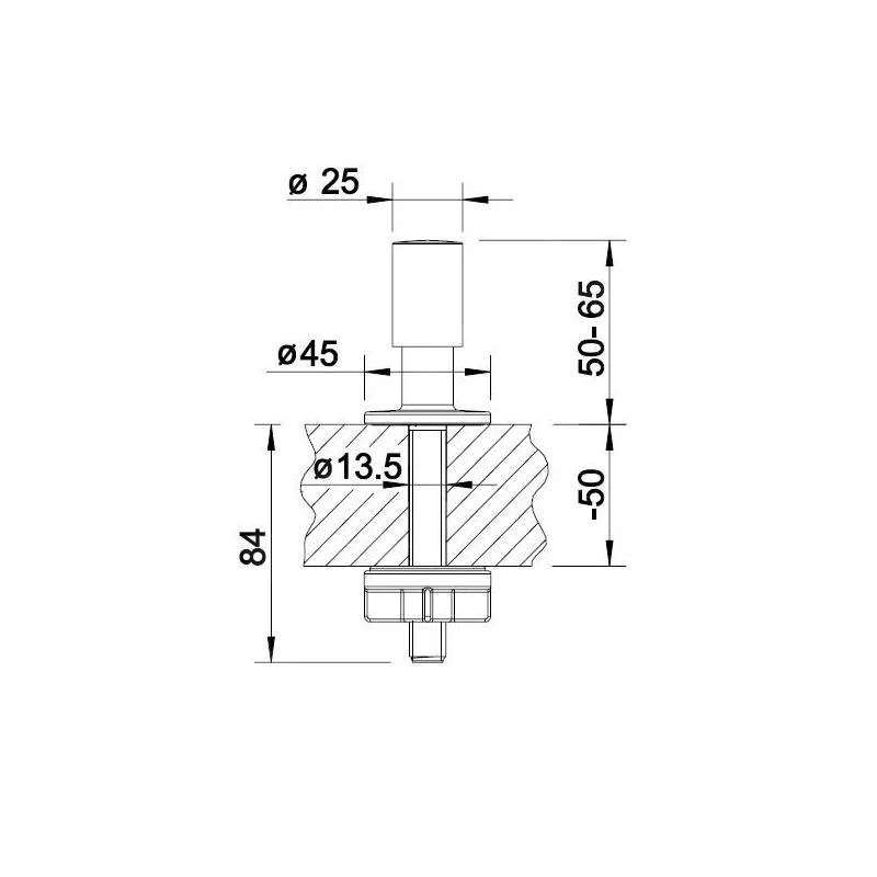 Blanco Accesorios - Botón De Control Excéntrico, Acero Inoxidable 221336 2 Blanco Accesorios - Botón De Control Excéntrico, Acero Inoxidable 221336 - Imagen 2
