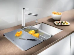 Blanco Accesorios - Tabla De Cortar Para Fregadero, Cristal Plateado 227697 -Cocina Tienda De Ventas 49df25e4024624cd812c1634