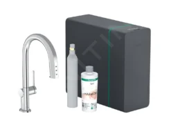Hansgrohe Aqittura M91 - Grifo De Fregadero Con Caño Extraíble, SodaSystem, SBox, Cromo 76806000