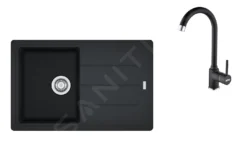 Franke Conjuntos De Cocina - Conjunto G173, Fregadero De Fragranite BFG 611-78 Y Grifo FP 9000.071 ónix/ónix 114.0619.586