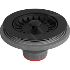 Franke Accesorios - Válvula Con Tamiz Colorline, Negro Mate 112.0668.276