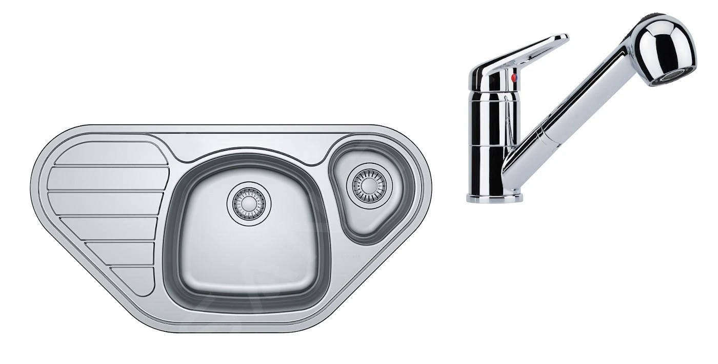 Franke Conjuntos De Cocina - Conjunto N81, Fregadero De Esquina De Acero Inoxidable SKX 651 E Y Grifo FC 9547.031, Acero Inoxidable/cromo 101.0618.836 1 Franke Conjuntos De Cocina - Conjunto N81, Fregadero De Esquina De Acero Inoxidable SKX 651 E Y Grifo FC 9547.031, Acero Inoxidable/cromo 101.0618.836