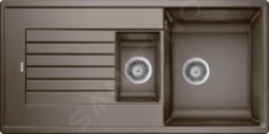 Blanco Zia 6 - Fregadero De Silgranite, 1000x500 Mm, Con Control De Desagüe, Café 515071
