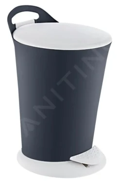 Aqualine Accesorios - Cubo De Basura Pedal 6 L, Antracita/blanco TRN-079-04