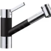 Blanco Tivo S - Grifo De Fregadero Con Ducha Extraíble, Negro/cromo 526279