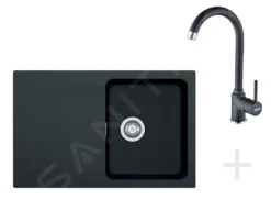 Franke Conjuntos De Cocina - Conjunto De Cocina T30, Fregadero De Tectonite OID 611-78, Negro + Grifo FP 9000, ónix NEW 114.0366.039