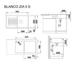 Blanco Zia 5 - Fregadero De Silgranite, 860x500 Mm, Aluminio 520513 3 Blanco Zia 5 - Fregadero De Silgranite, 860x500 Mm, Aluminio 520513 -Cocina Tienda De Ventas 625c187a45c40c4767eda960