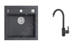 Alveus Conjuntos De Cocina - Conjunto De Fregadero Formic 20 Y Grifo Tonia, Carbon SETA425