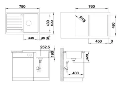 Blanco Legra 45 - Fregadero De Silgranite, 780x500 Mm, Gris 527268 -Cocina Tienda De Ventas 6797f8527cd95269a208904b