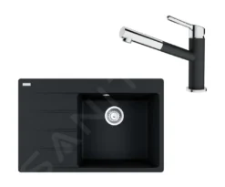 Franke Conjuntos De Cocina - Conjunto G227, Fregadero De Fragranite CNG 611-78 TL/7 Y Grifo FC 3055.071, ónix/cromo 114.0650.830