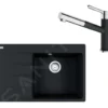 Franke Conjuntos De Cocina - Conjunto G227, Fregadero De Fragranite CNG 611-78 TL/7 Y Grifo FC 3055.071, Negro Mate/cromo 114.0675.670