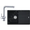 Franke Conjuntos De Cocina - Conjunto De Cocina G97, Fregadero De Granito BFG 611-78, ónix + Grifo SAMOA, Cromo 114.0439.152