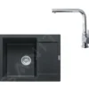 Franke Conjuntos De Cocina - Conjunto G8, Fregadero De Fragranite MRG 611-62 Y Grifo FN 0147.031, Negro Mate/cromo 114.0650.569