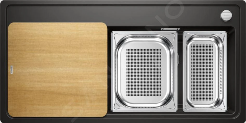 Blanco Zenar XL 6 - Fregadero De Silgranite, 987,5x497,5 Mm, Steamer Plus, Con Control De Desagüe Y Accesorios, Negro 526056 3 Blanco Zenar XL 6 - Fregadero De Silgranite, 987,5x497,5 Mm, Steamer Plus, Con Control De Desagüe Y Accesorios, Negro 526056 - Imagen 3