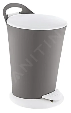 Aqualine Accesorios - Cubo De Basura Pedal 6 L, Terra/blanco TRN-079-05