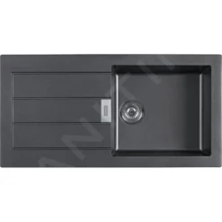 Franke Sirius 2.0 - Fregadero De Tectonite S2D 611-100, 1000x500 Mm, Negro 143.0613.661