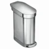 Simplehuman Cubos De Basura - Cubo De Basura Slim 45 L, Acero Inoxidable Cepillado CW2044